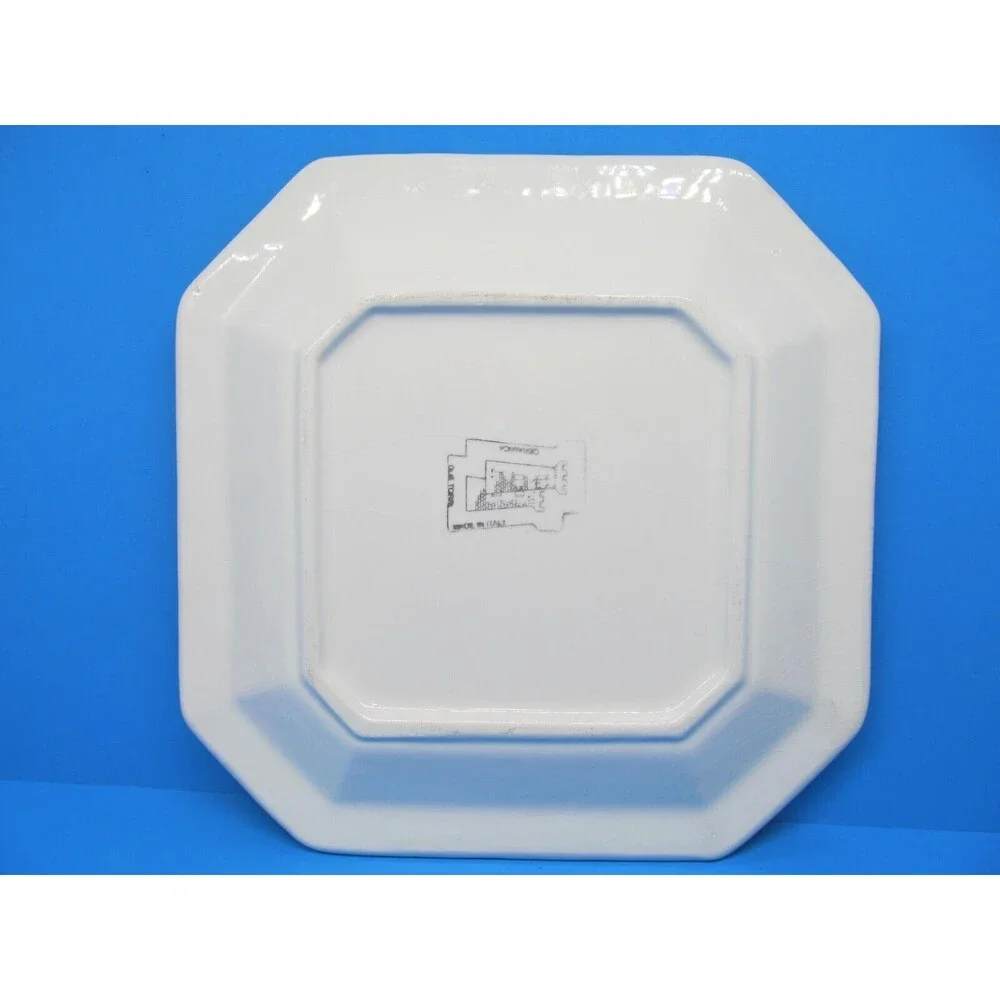 Ceramica Due Torre Cheeries Octagonal Yellow Fluted Sponge Paint 9.5